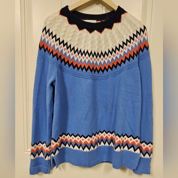 COPY - charterclub fair isle print knit crochet sweater blue size XL - Picture 2 of 9